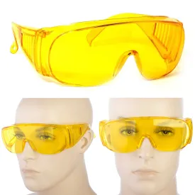 2 Pair Sunglasses Fit Over Frame Cover Glasses Drive Lens Safety Large Yellow