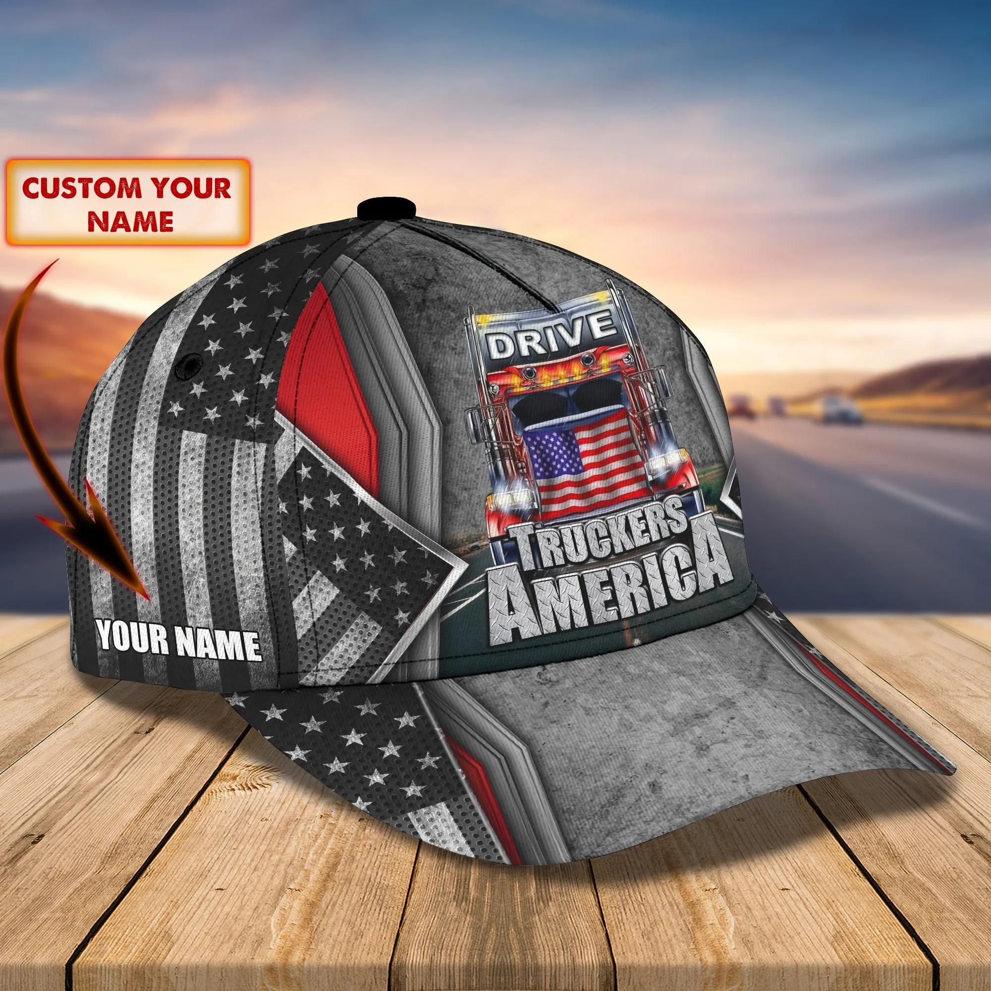 3D Classic Cap American Trucker Personalized Name Cap 07 Namashops
