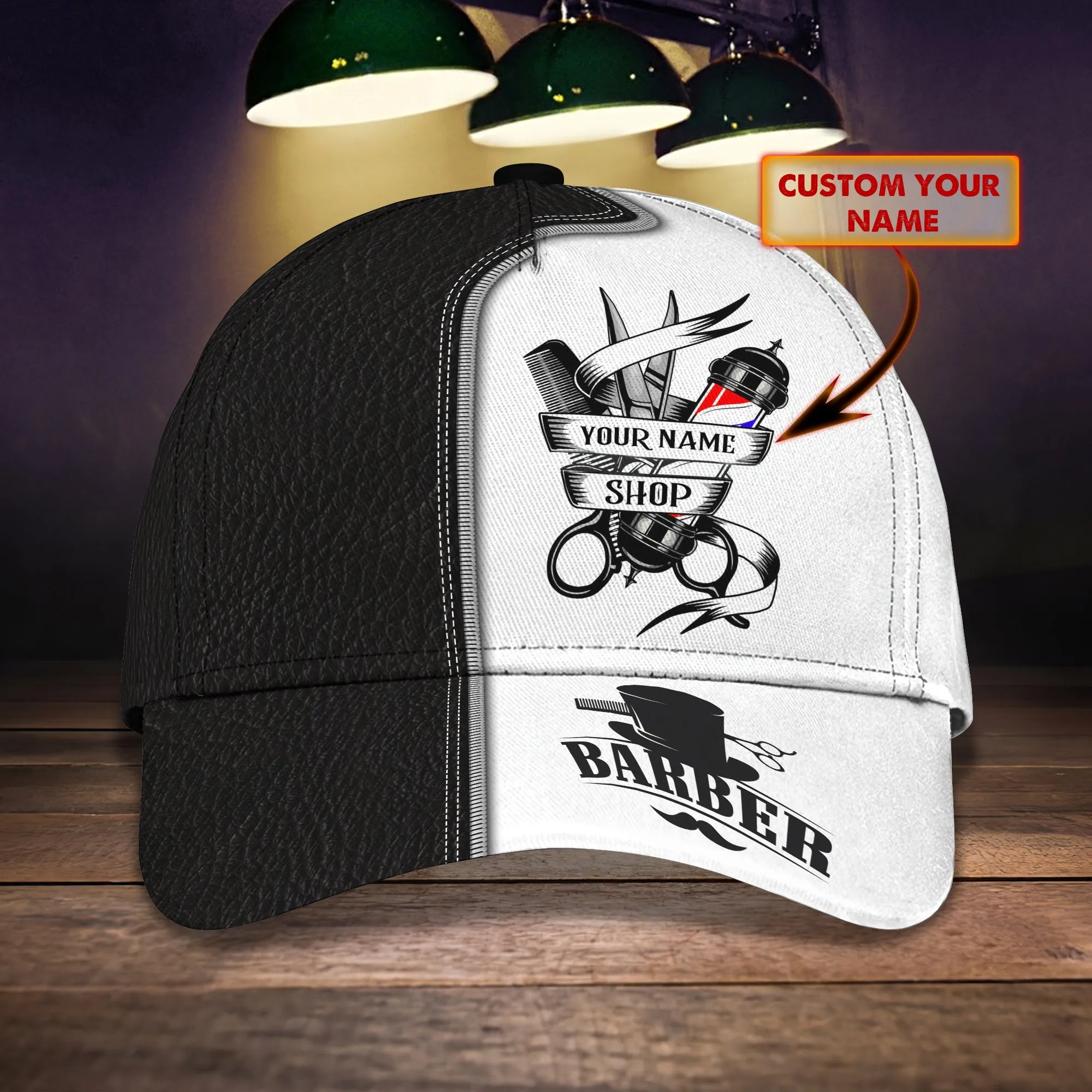 3D Classic Cap Barber1 Personalized Name Cap Namashops