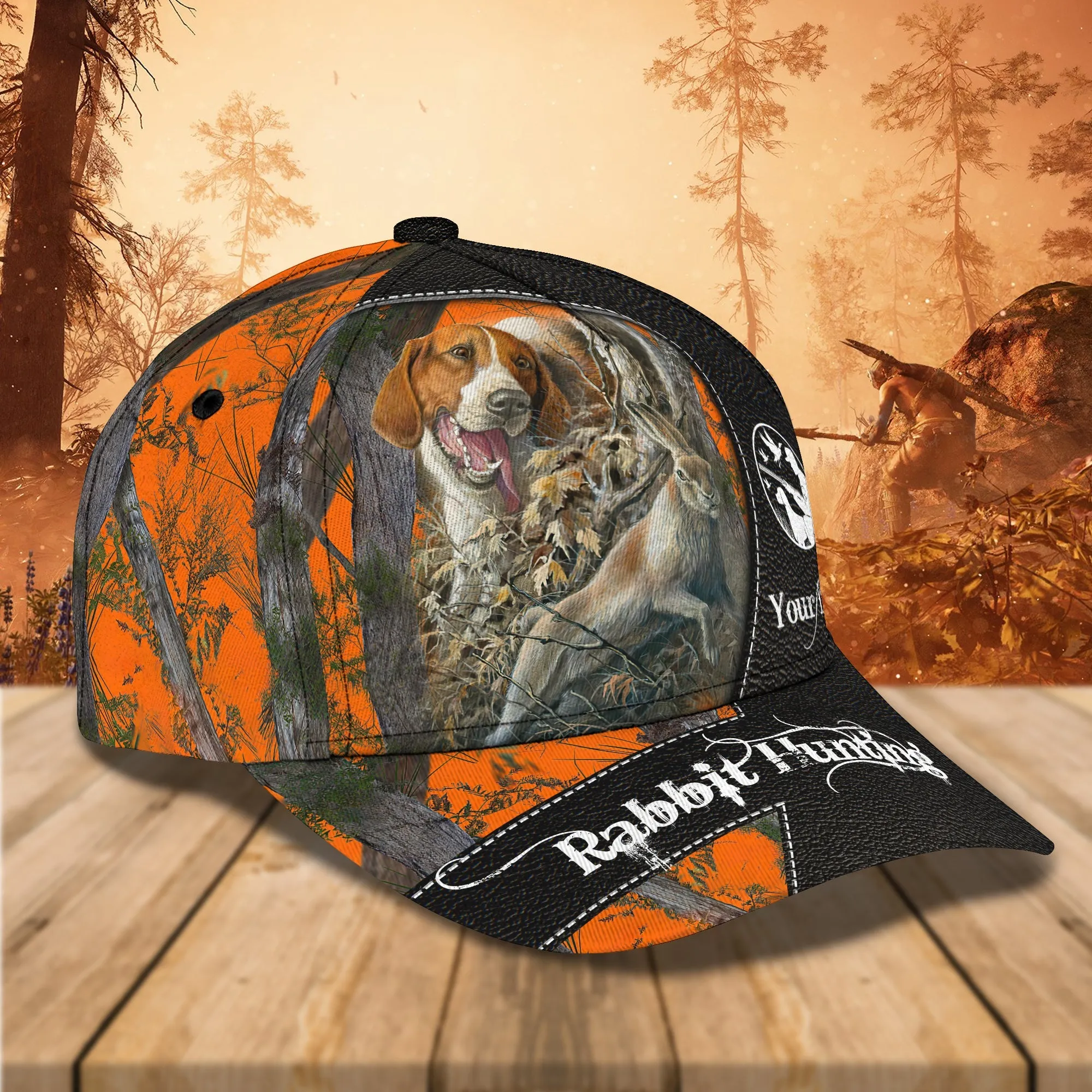 3D Classic Cap Beagle Hunting Personalized Name Cap 01 Namashops