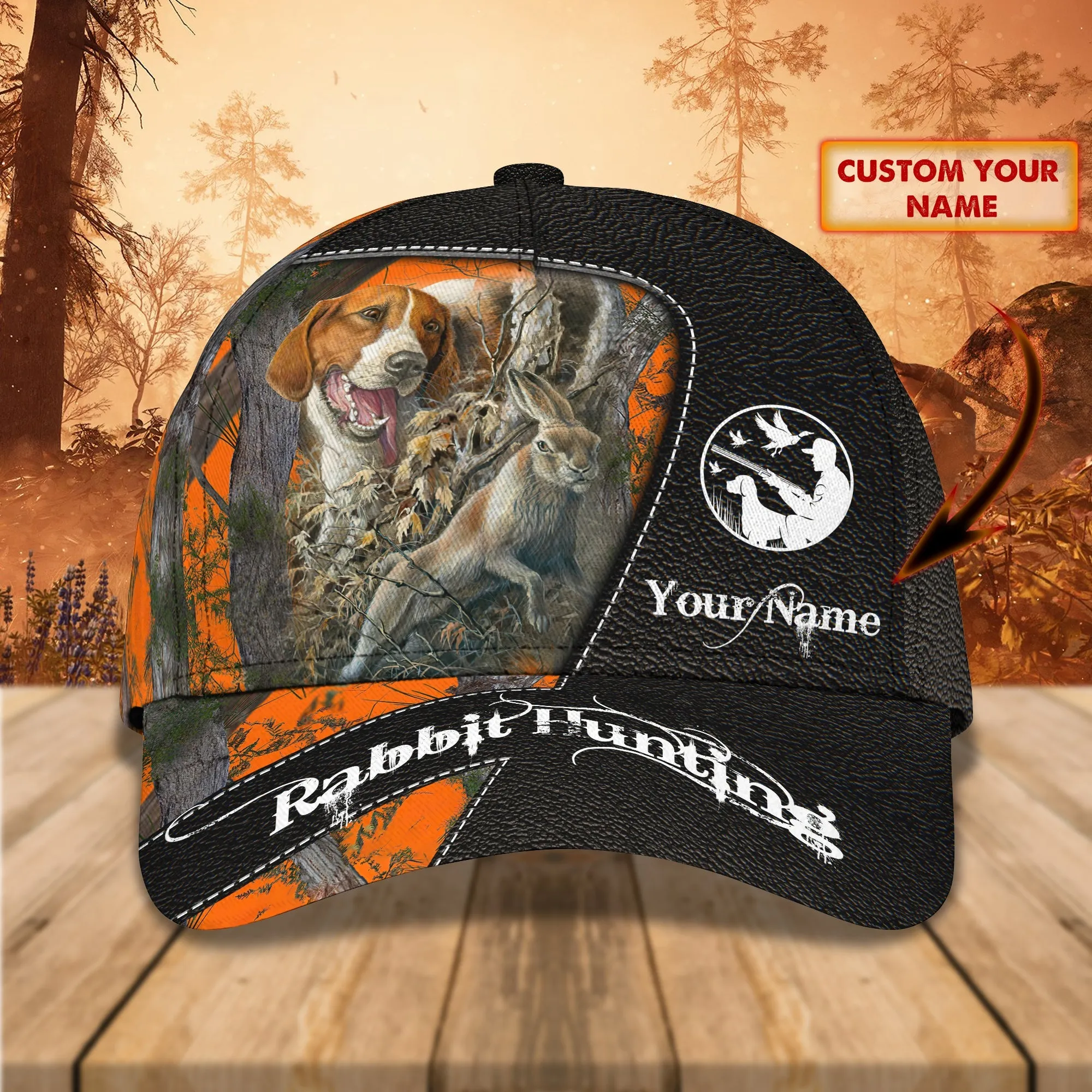 3D Classic Cap Beagle Hunting Personalized Name Cap 01 Namashops