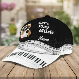 3D Classic Cap Beagle Piano Personalized Name Cap Namashops
