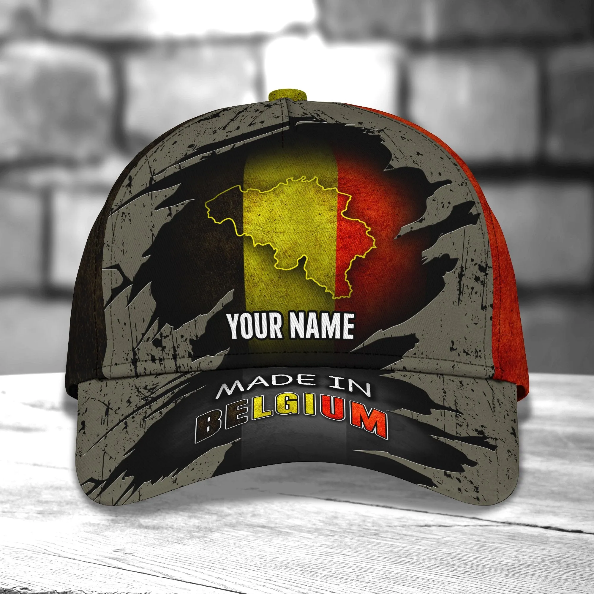 3D Classic Cap Belgium Personalized Name Cap 01 Namashops
