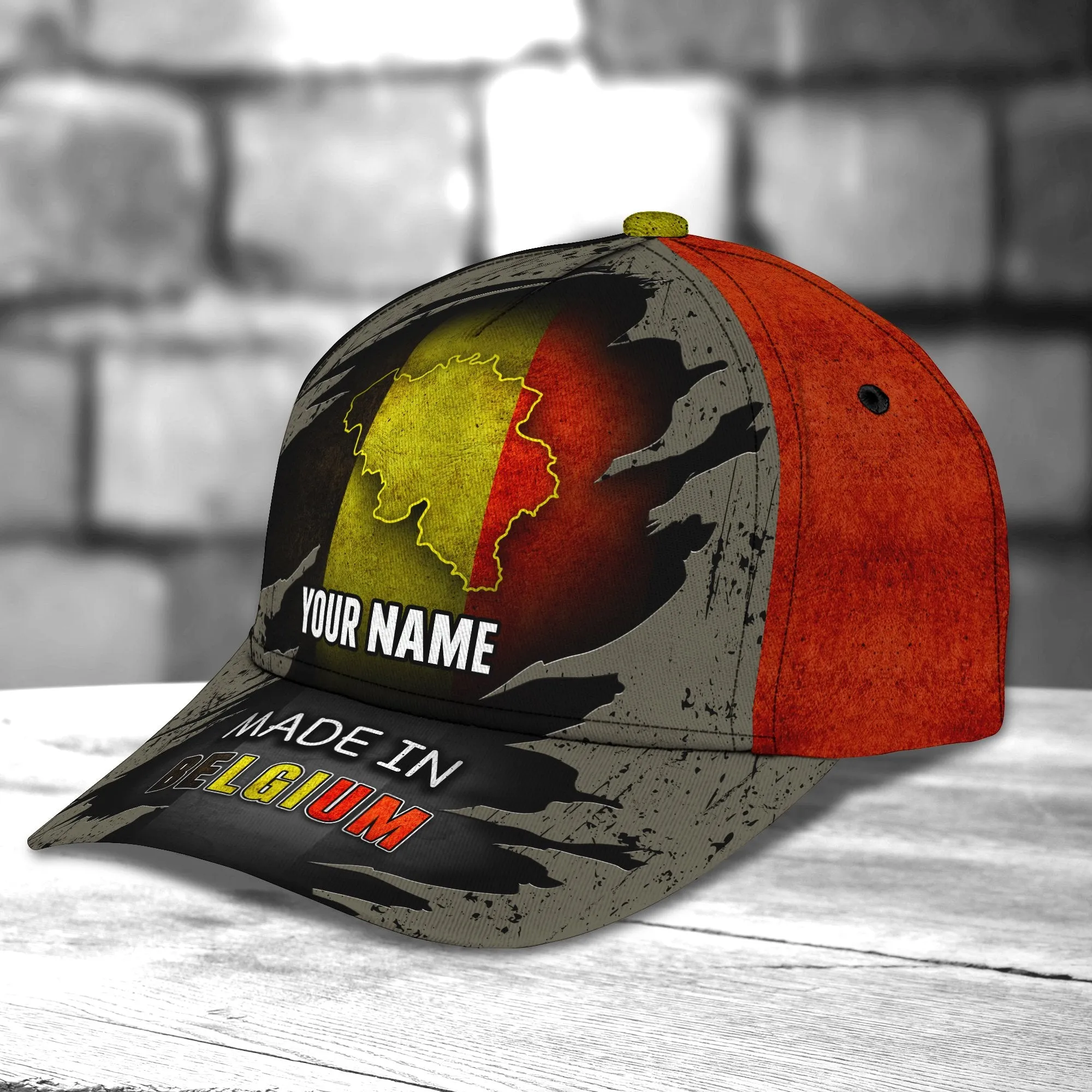 3D Classic Cap Belgium Personalized Name Cap 01 Namashops