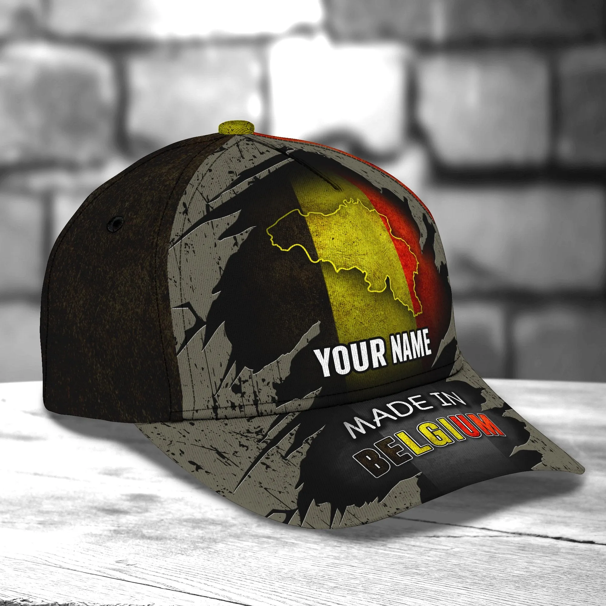 3D Classic Cap Belgium Personalized Name Cap 01 Namashops
