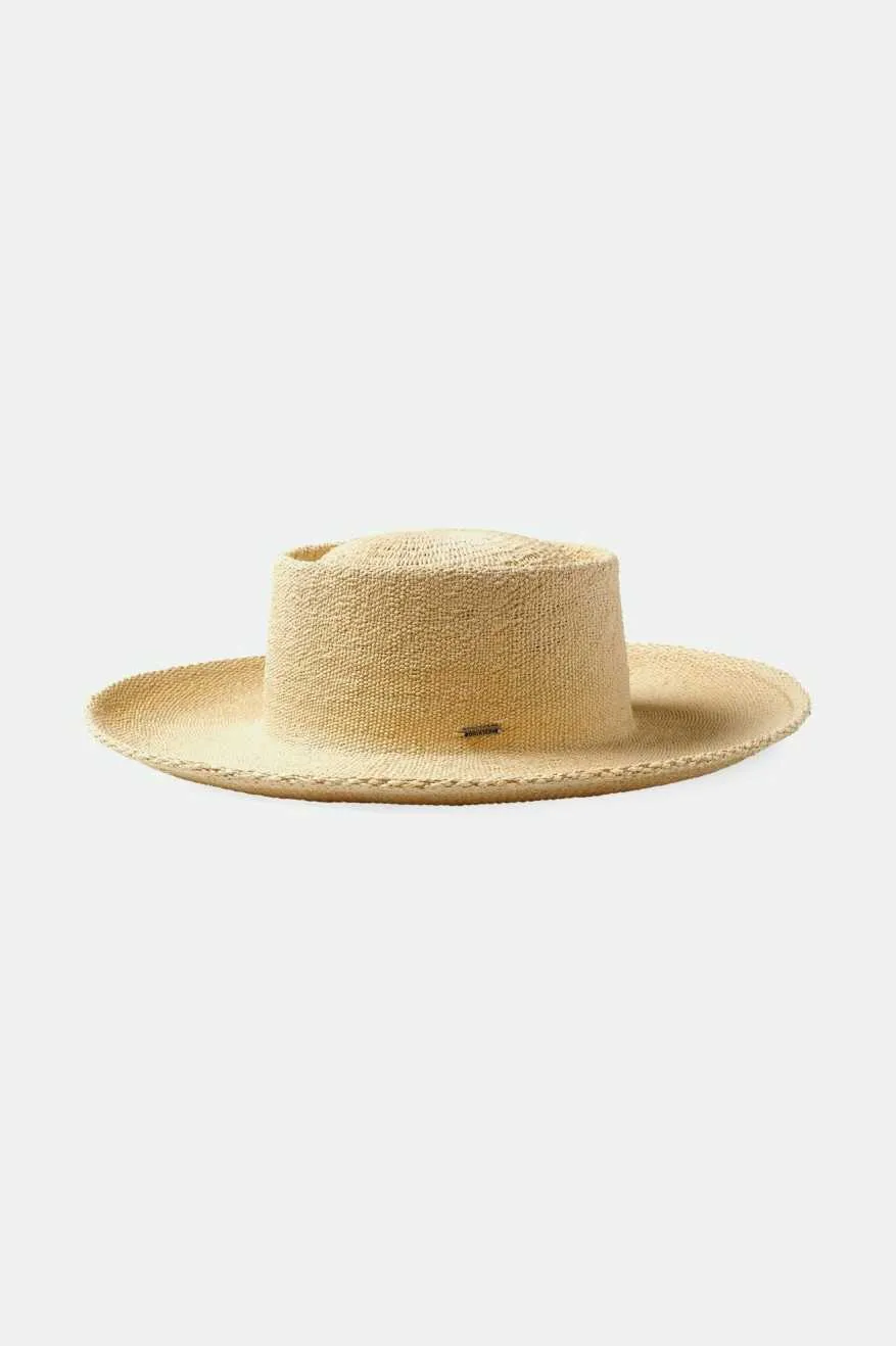 Cassidy Boater Straw Hat - Natural