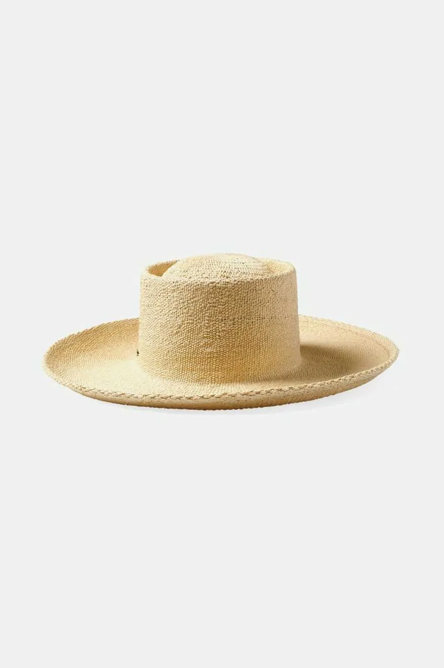 Cassidy Boater Straw Hat - Natural