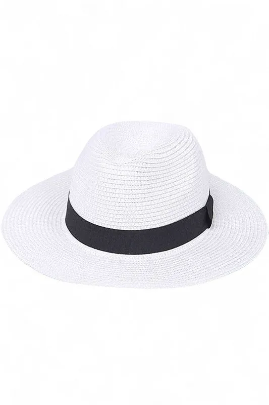 Classic Straw Fedora Hat