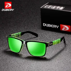 DUBERY 2018 Sport Sunglasses Polarized For Men  Sun Glasses Square  Driving Personality Color Mirror Luxury Brand Designer UV400