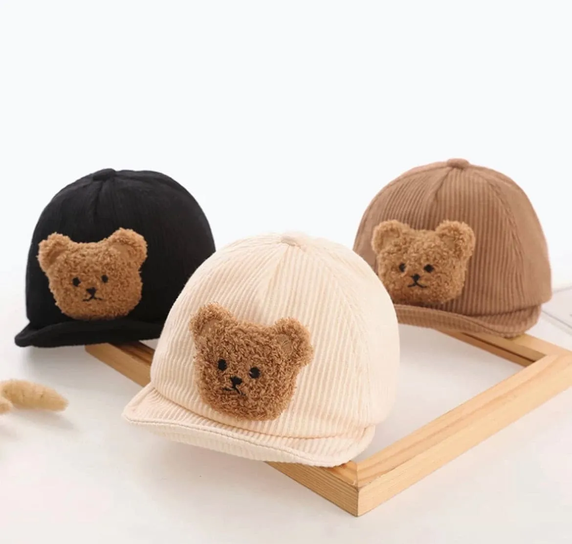 Fuzzy Bear Baby Cap Hat