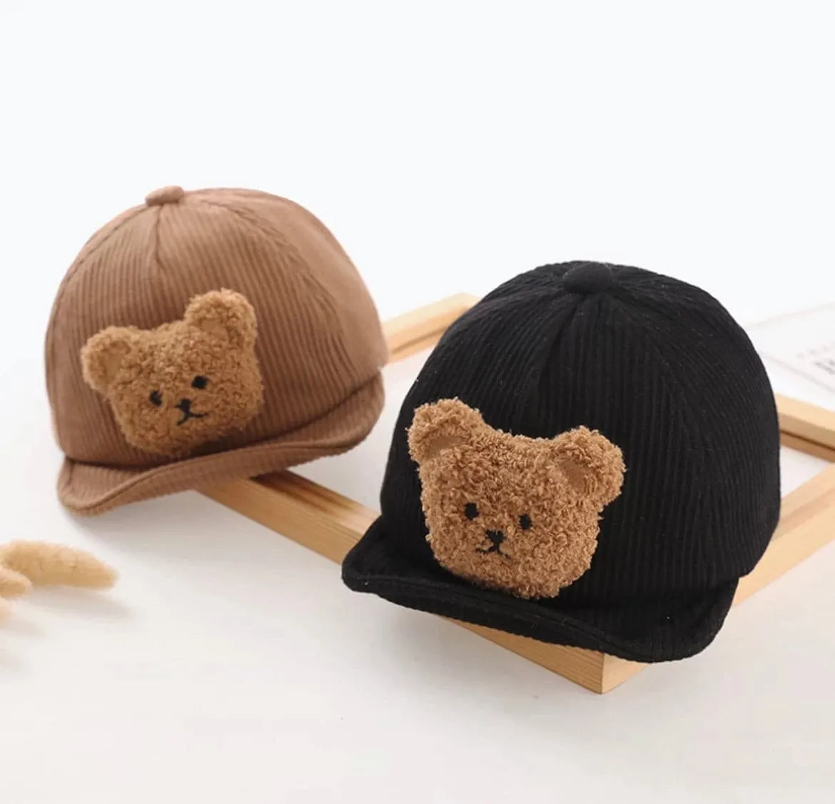 Fuzzy Bear Baby Cap Hat