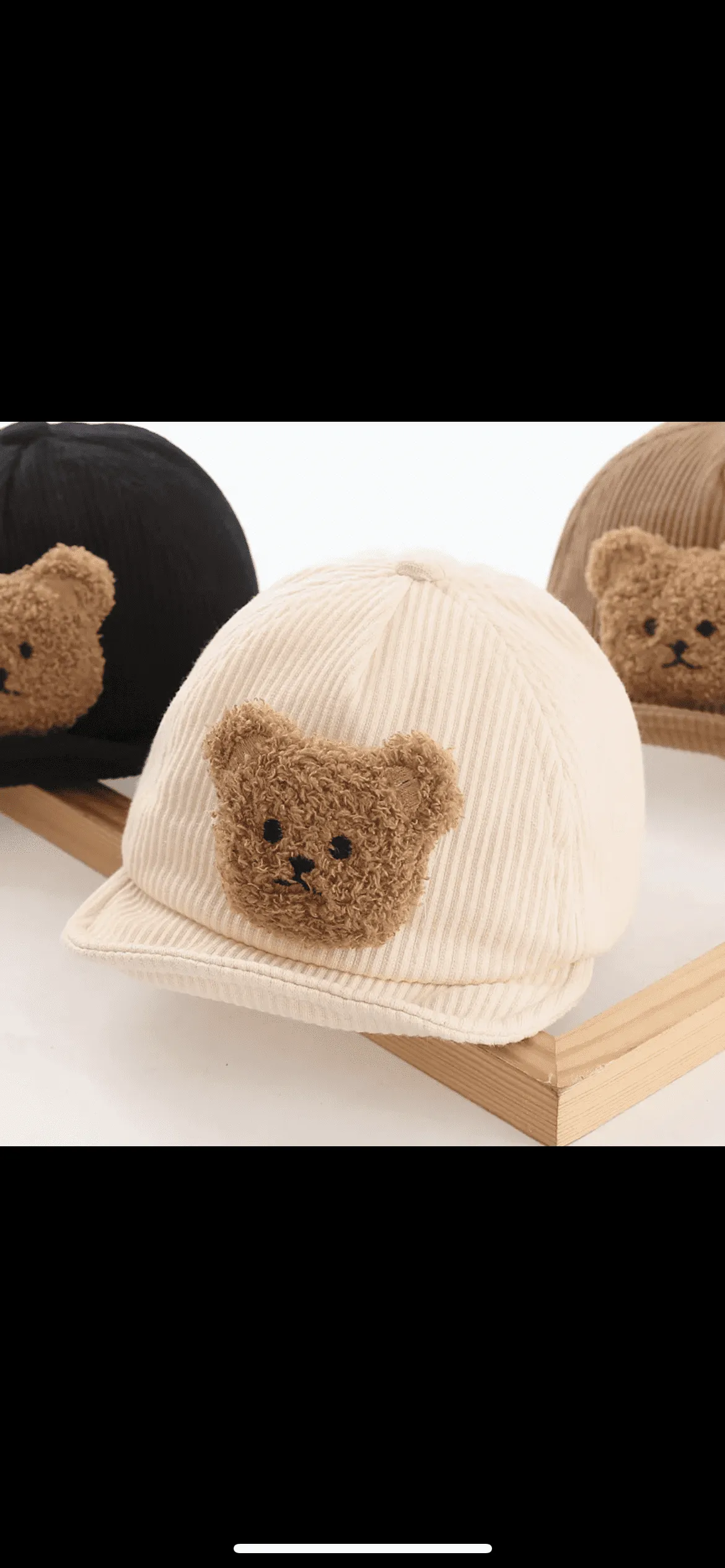 Fuzzy Bear Baby Cap Hat