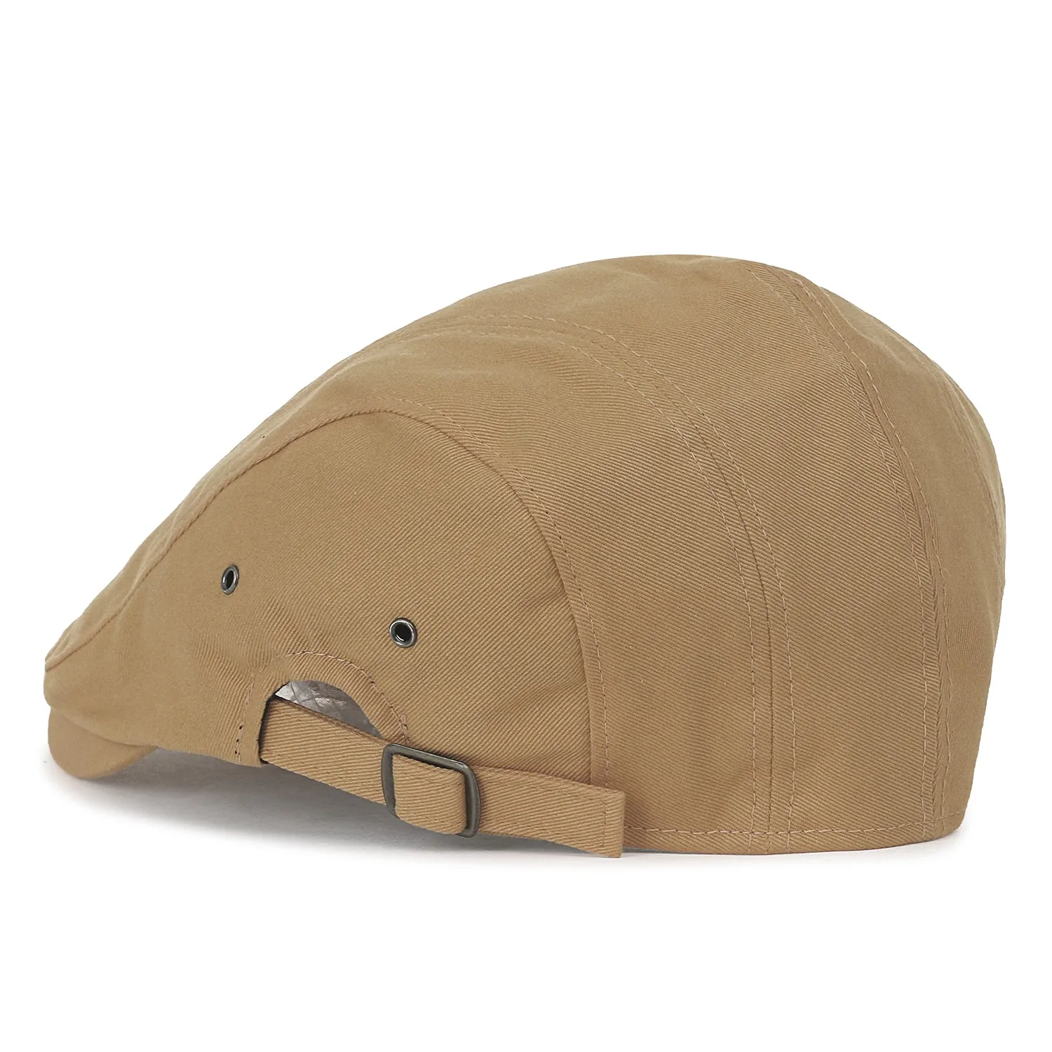 ililily Cotton Solid Color Adjustable Gatsby Newsboy Hat Cabbie Hunting Flat Cap