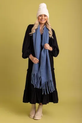 Tassel Scarf Dusty Blue