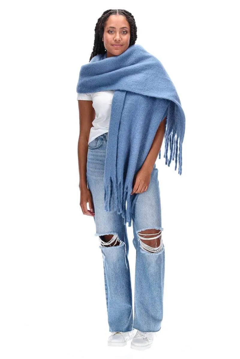 Tassel Scarf Dusty Blue