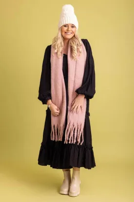 Tassel Scarf Dusty Pink