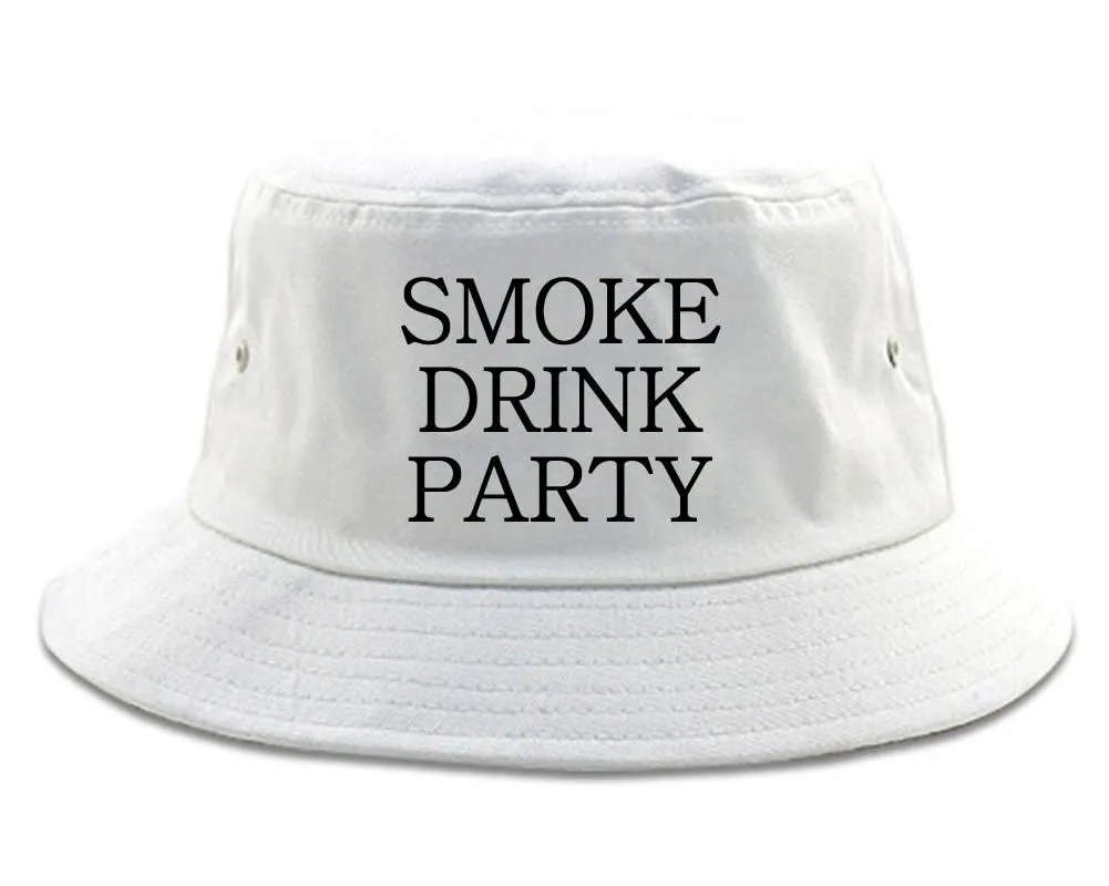 Very Nice Smoke Drink Party Black Bucket Hat White